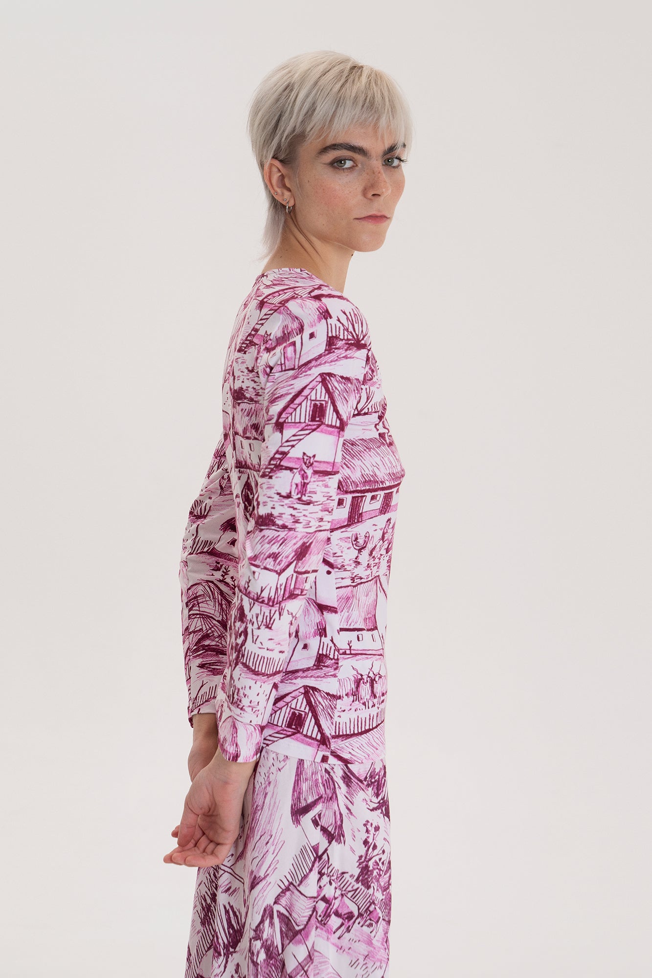 MIHOK long sleeve top 'Farm pink'