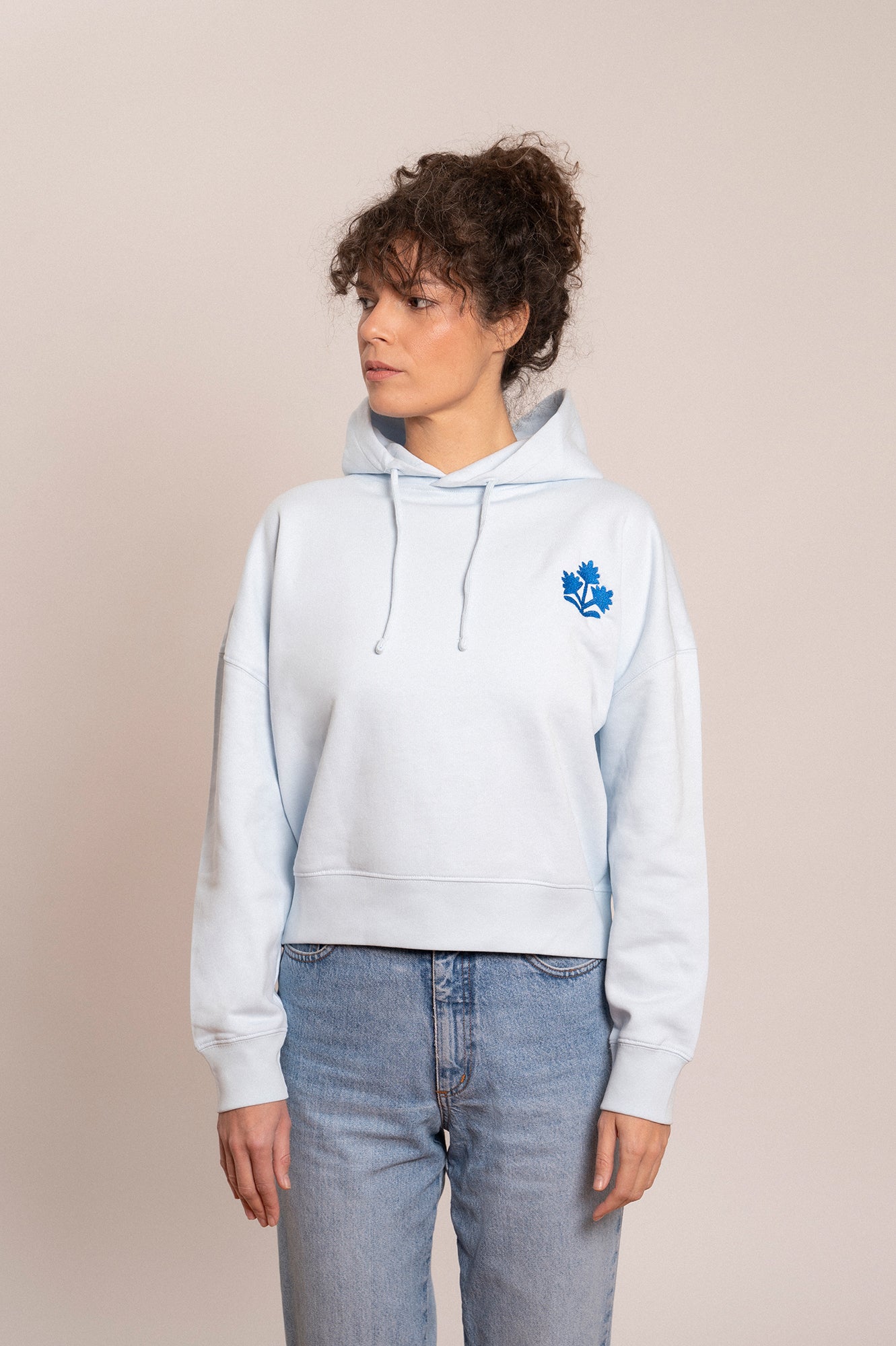 'LOBSTER' hooded sweatshirt ice blue