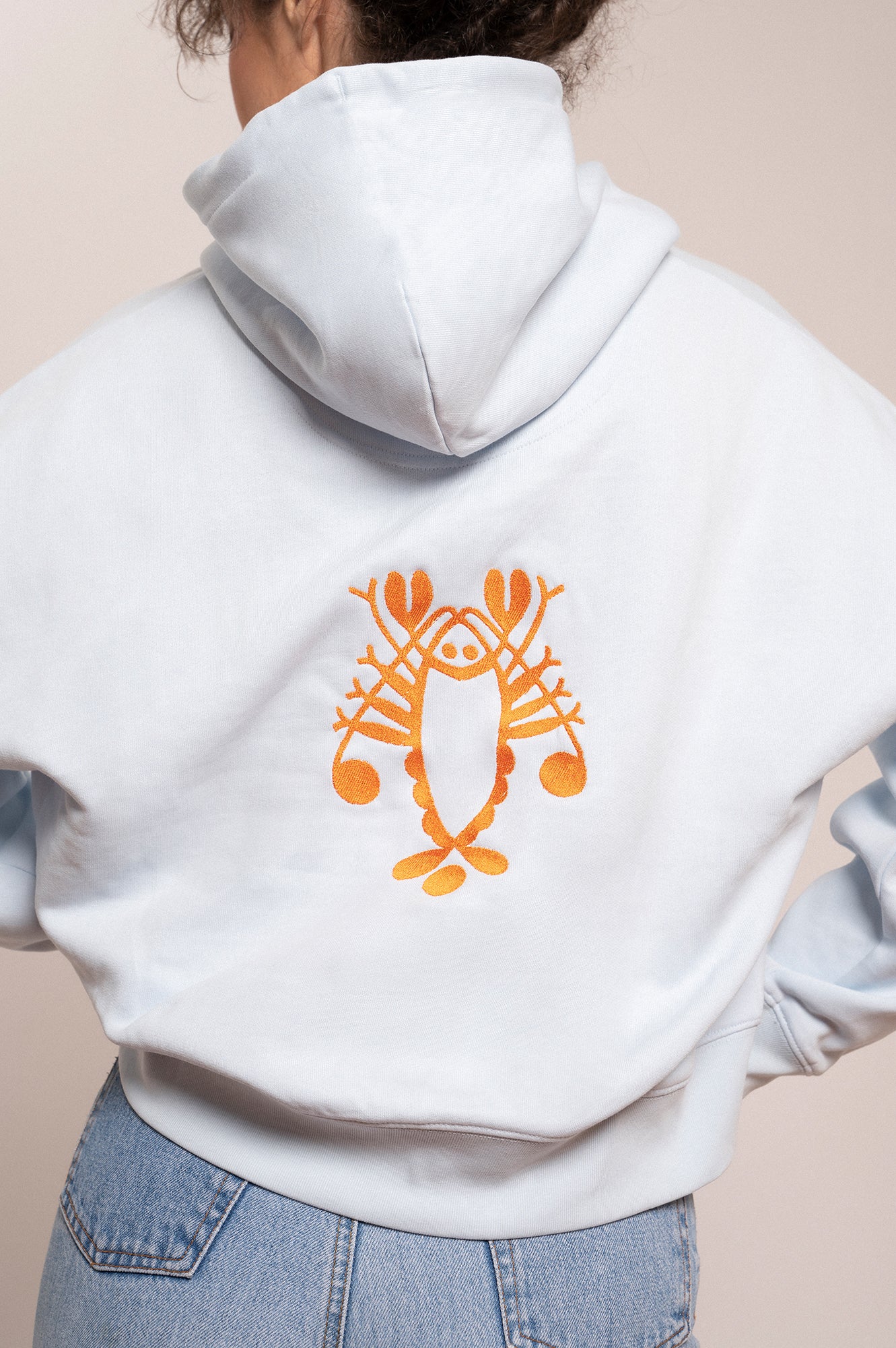 'LOBSTER' hooded sweatshirt ice blue