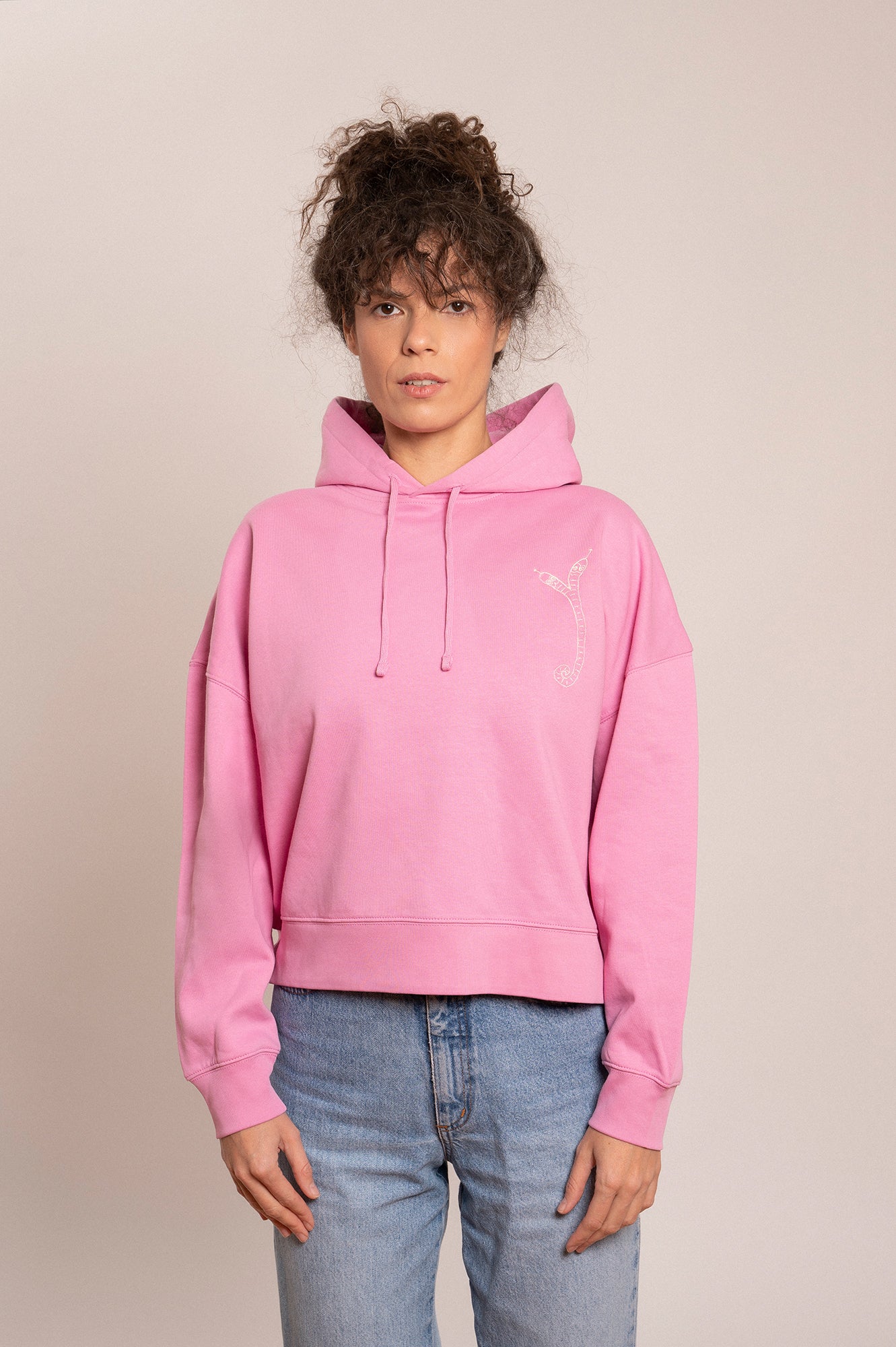 'SNAKE' hooded sweatshirt pink