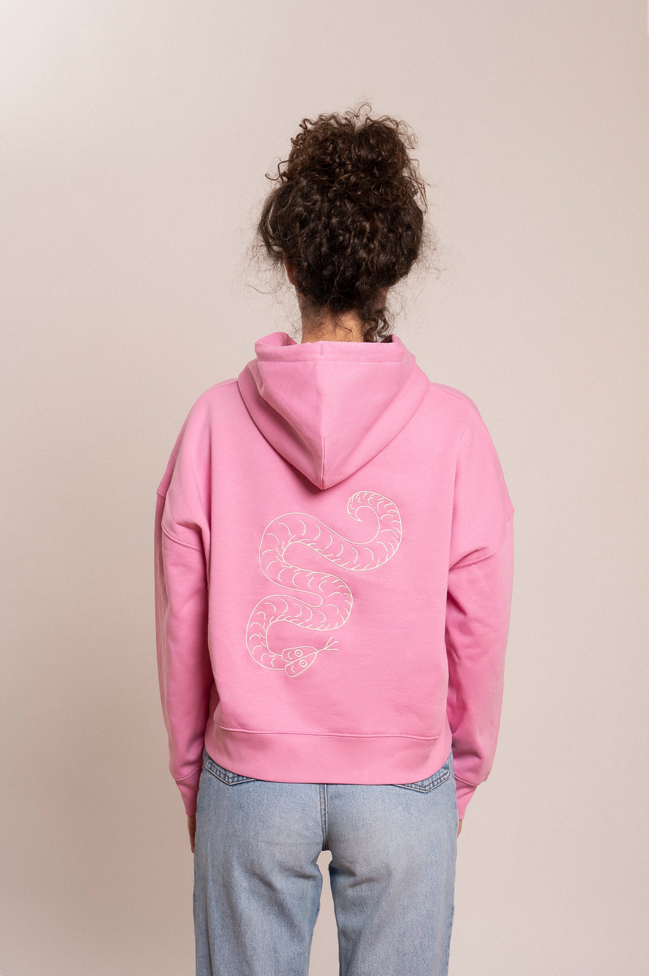 'SNAKE' hooded sweatshirt pink