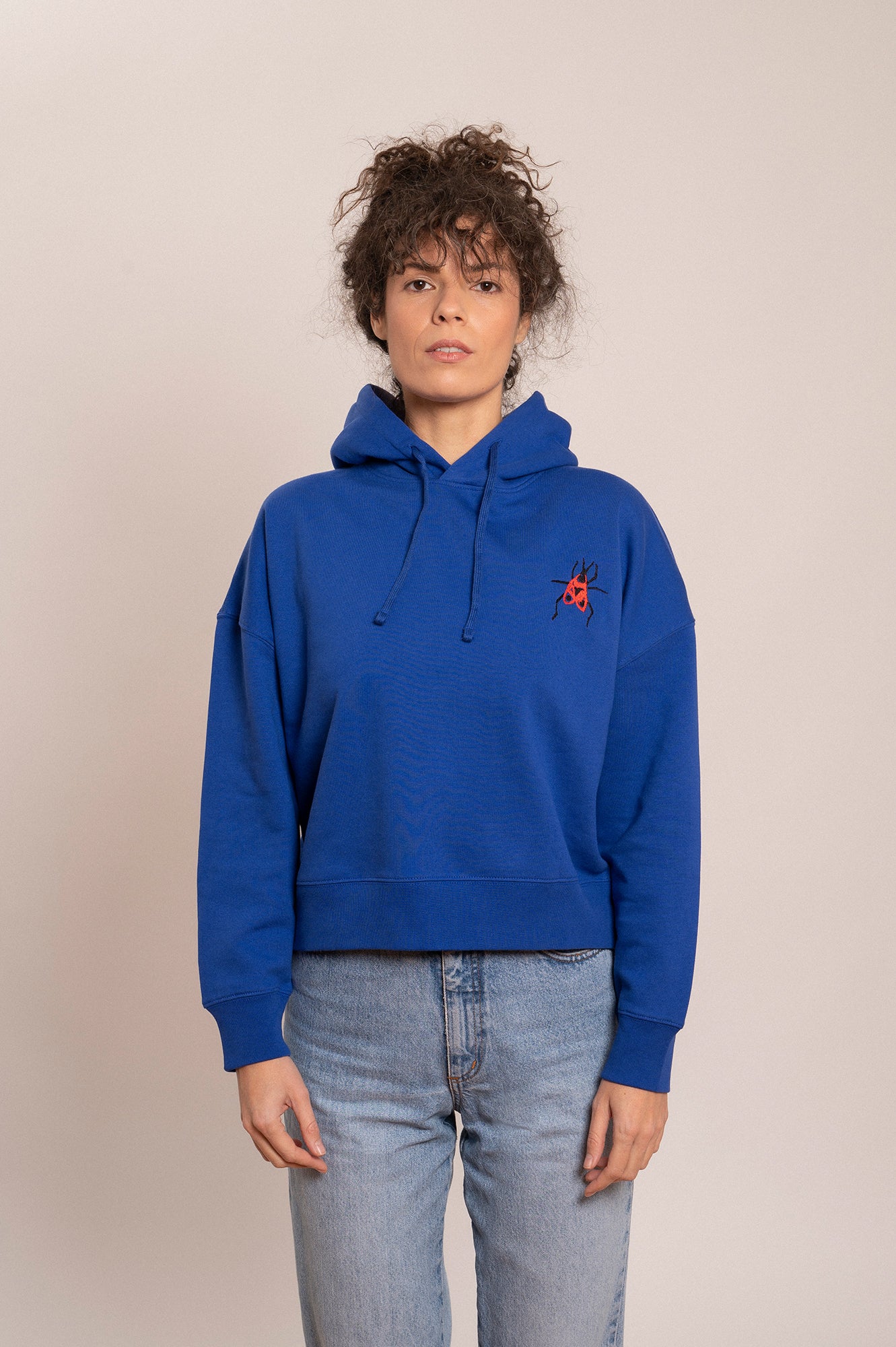 'FIREBUG' hooded sweatshirt blue