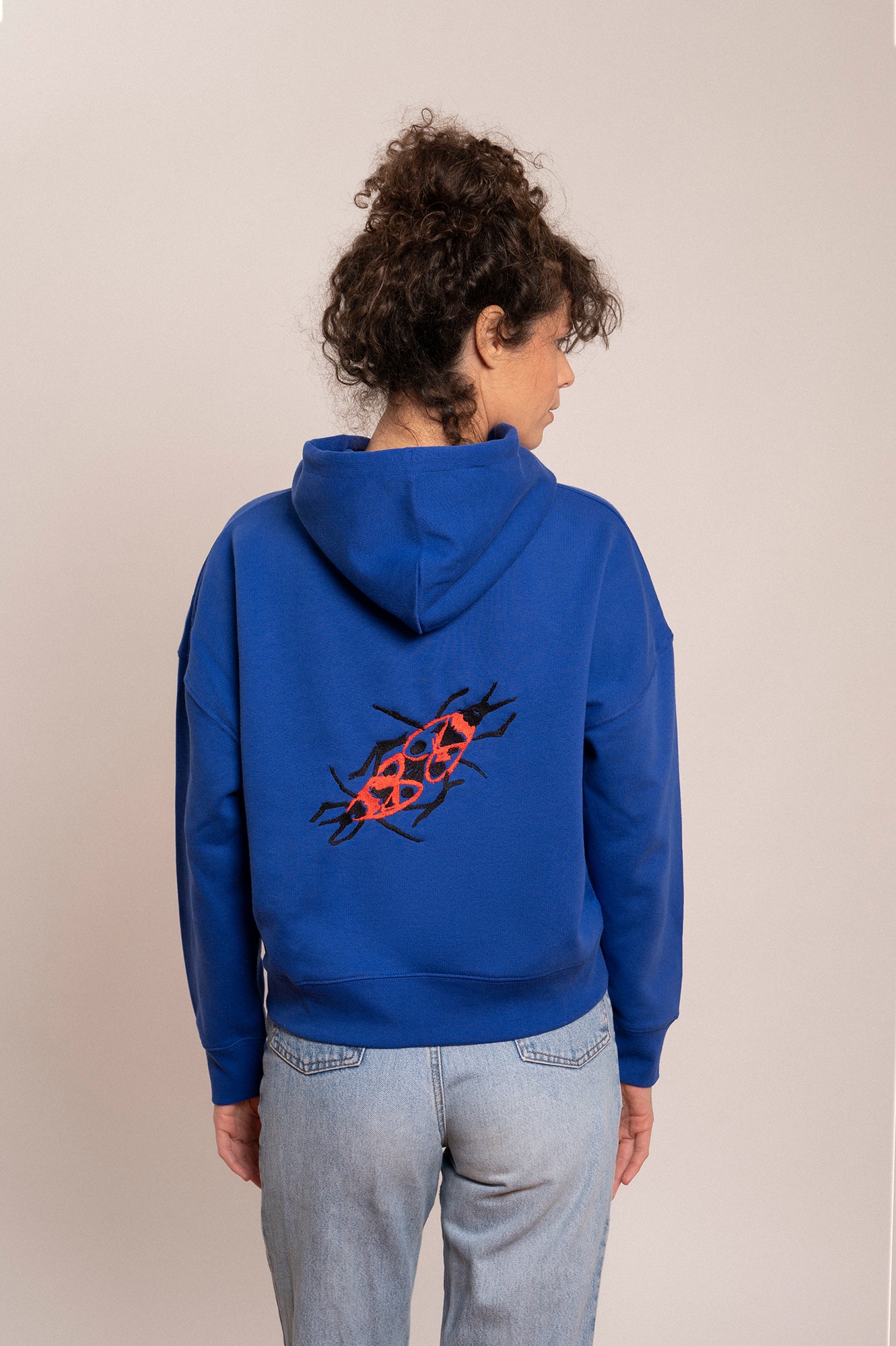 'FIREBUG' hooded sweatshirt blue