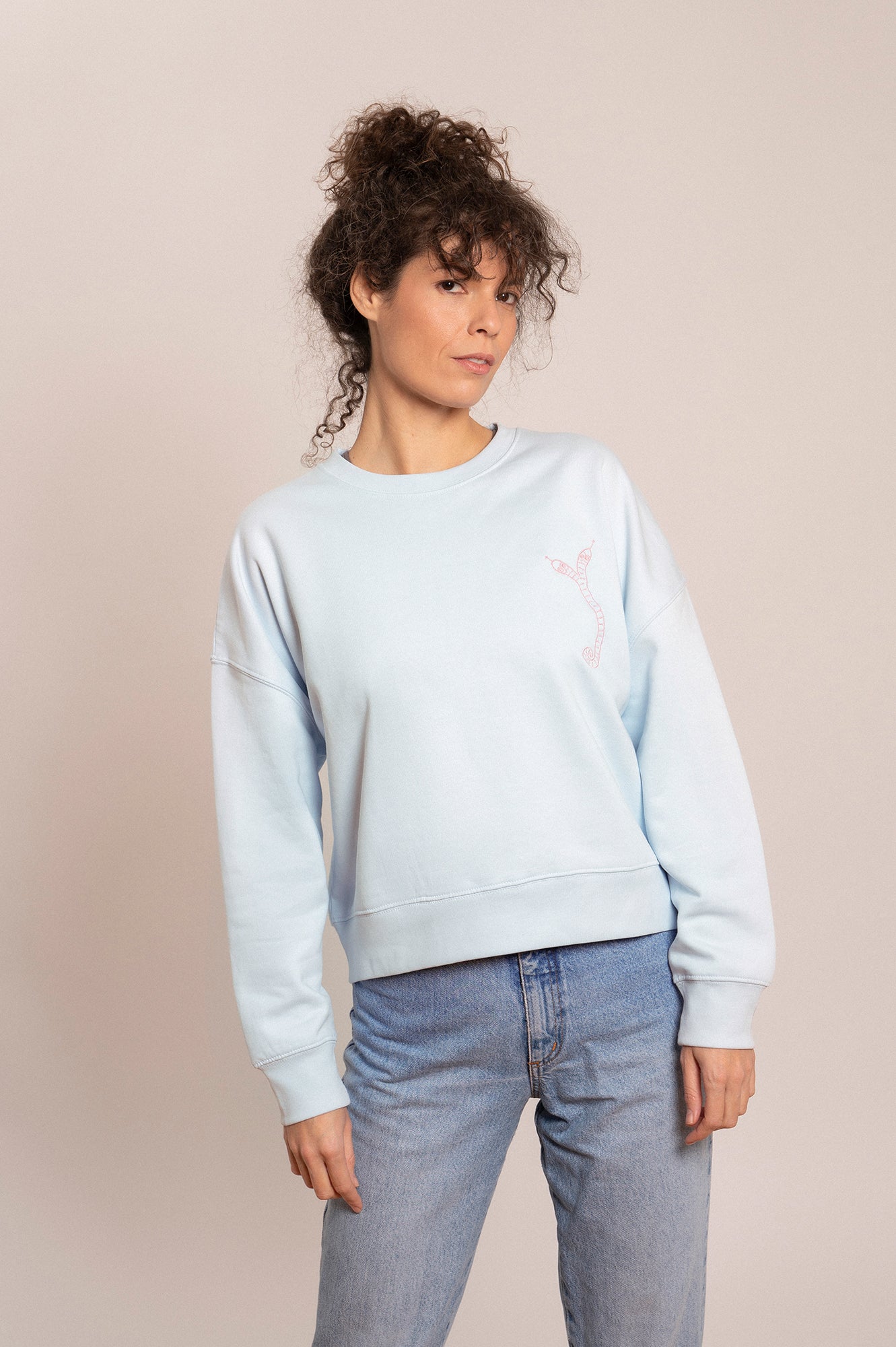 'SNAKE' sweatshirt ice blue