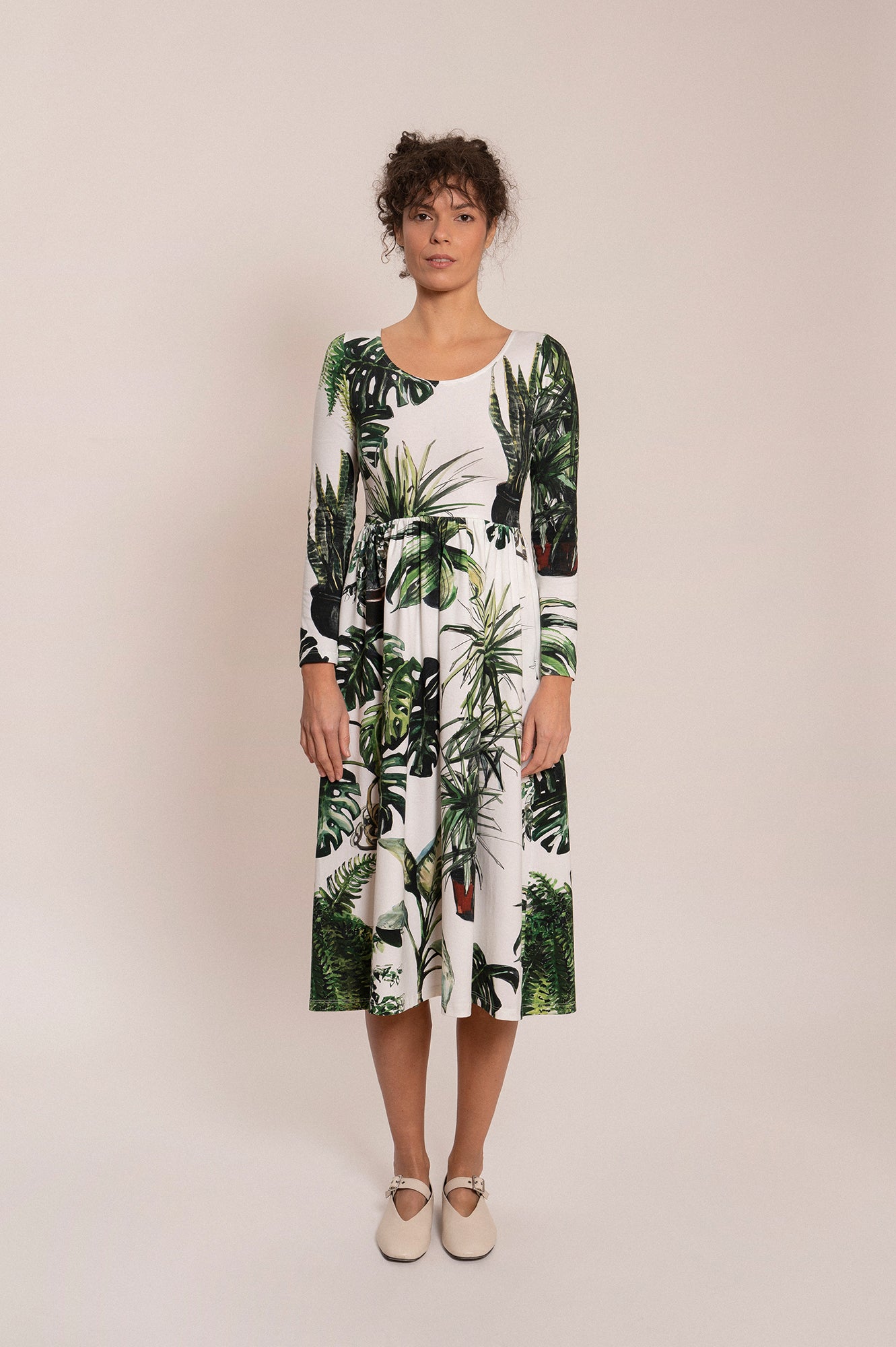 BUKOVEL scoop neck dress 'Plants'