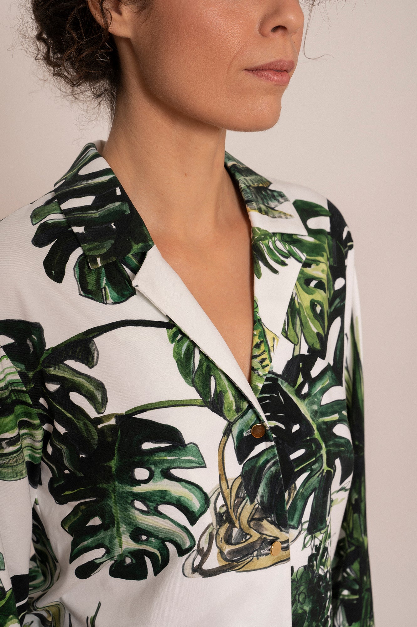 MOR jersey cardigan 'Plants'