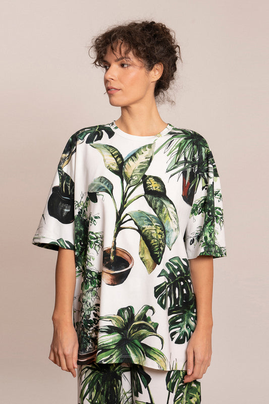 VIZITKE oversized t-shirt 'Plants'