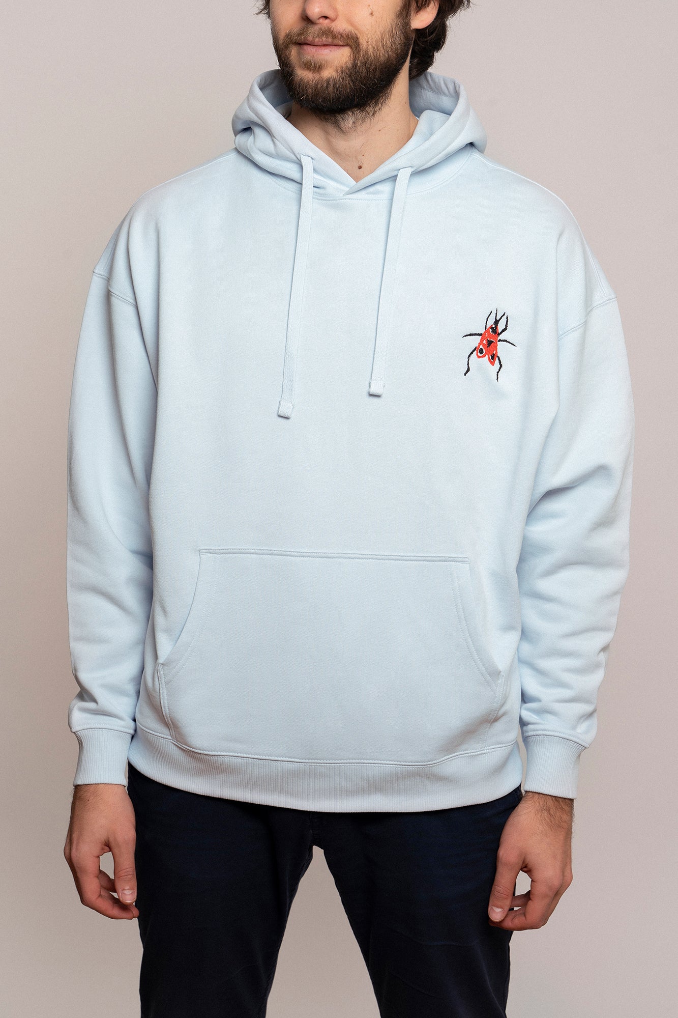 'FIREBUG' men's hoodie ice blue