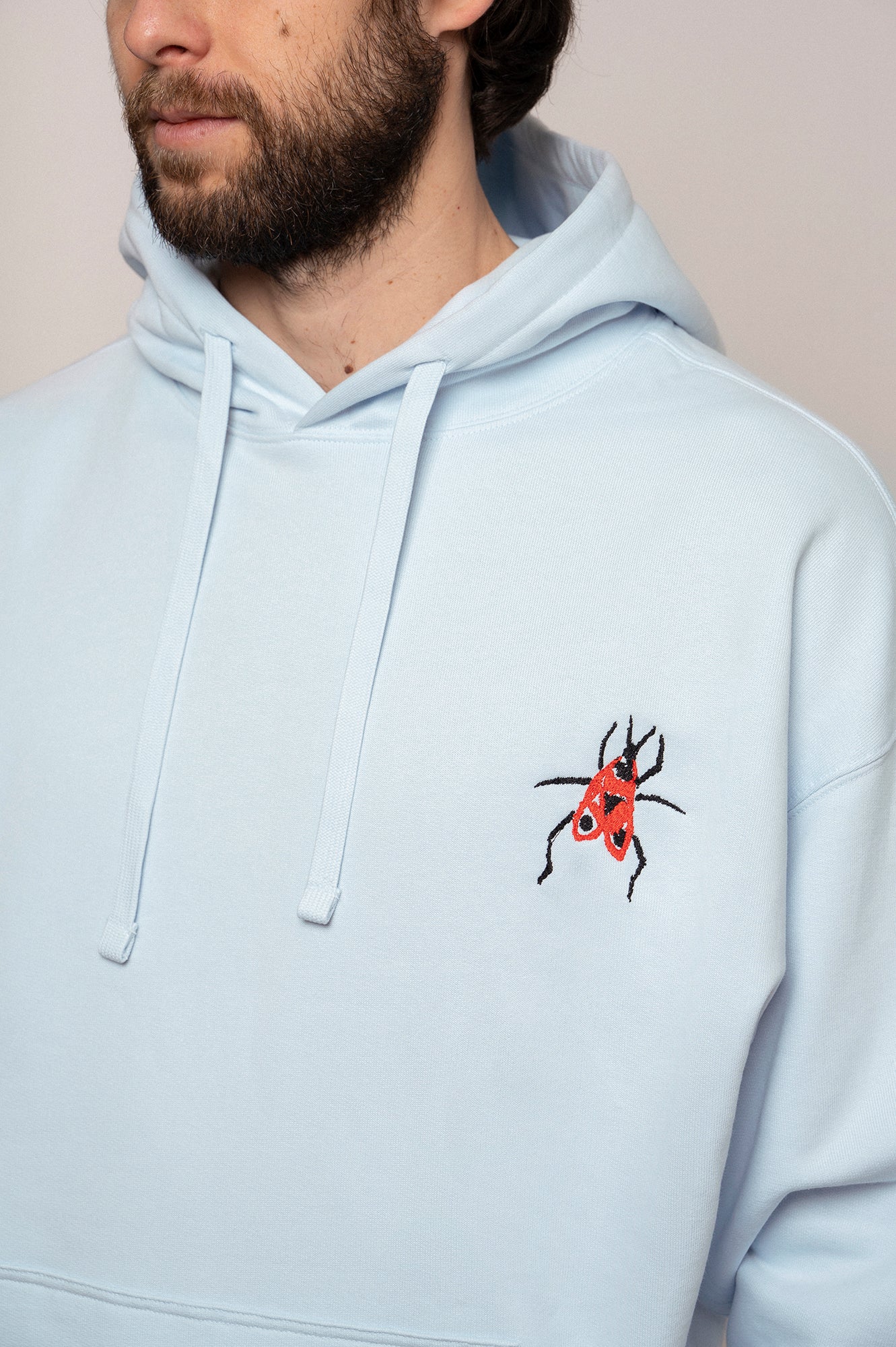 'FIREBUG' men's hoodie ice blue