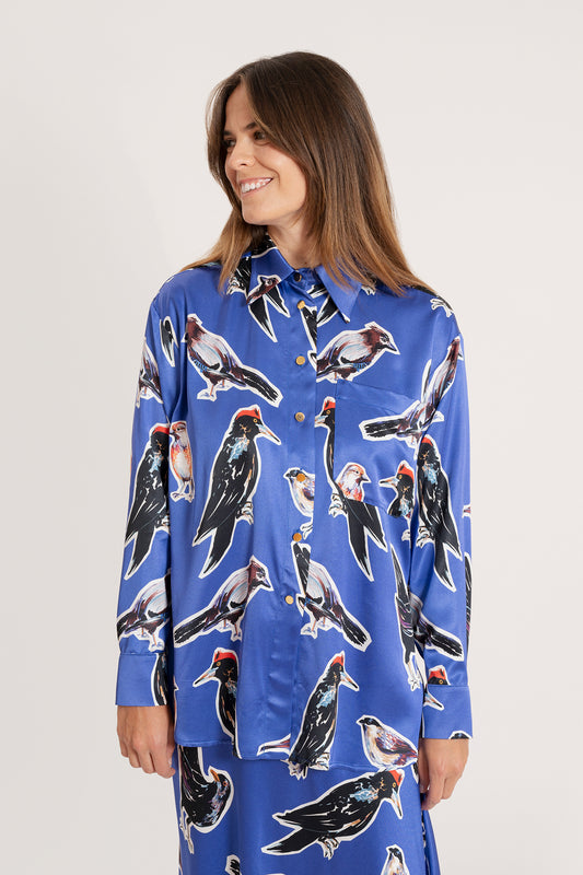 MORPHINI oversized shirt 'Big birds'