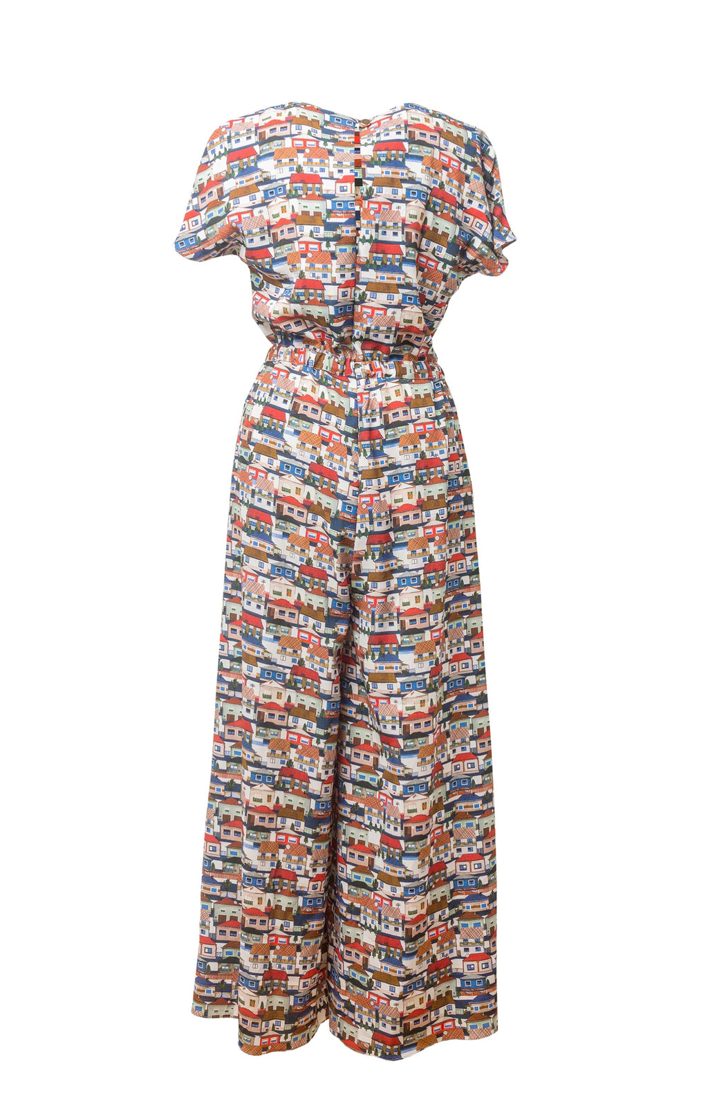 DABAS short sleeve jumpsuit 'Small Houses Print'