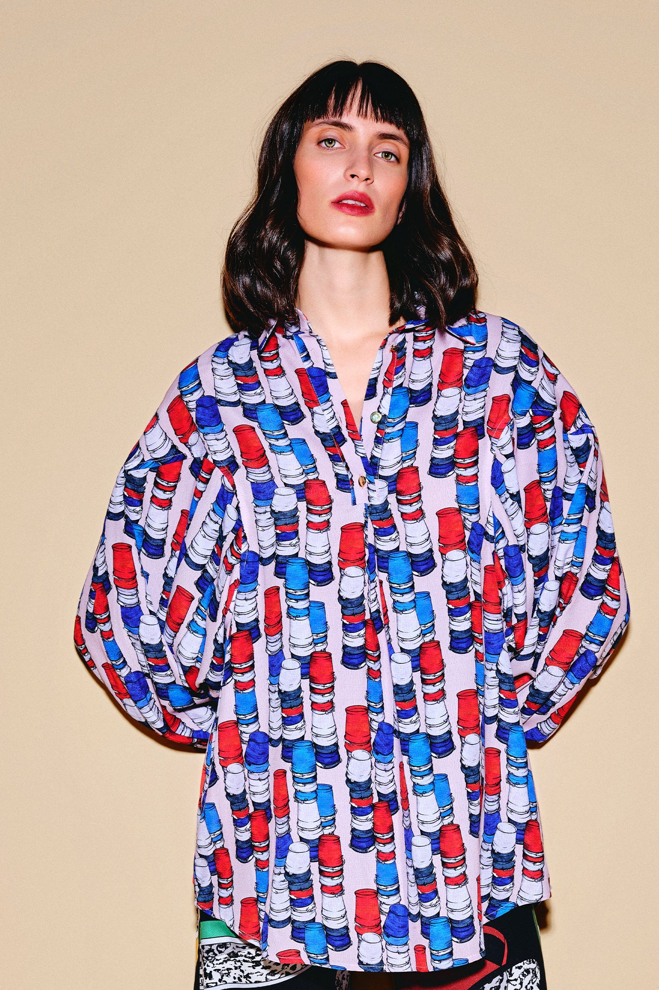 FAHEJ volume sleeve oversized shirt 'Buckets'