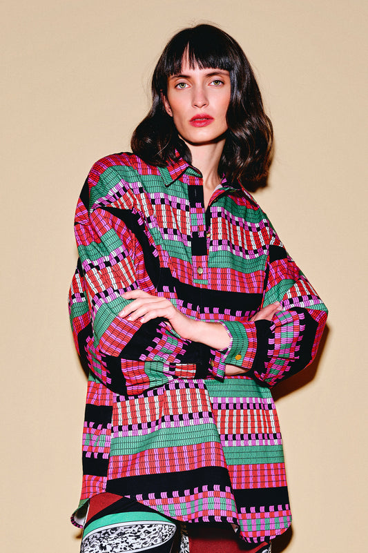 FAHEJ volume sleeve oversized shirt 'Demijohn'