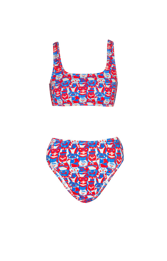 FALU two-piece swimsuit 'Miska Faces'