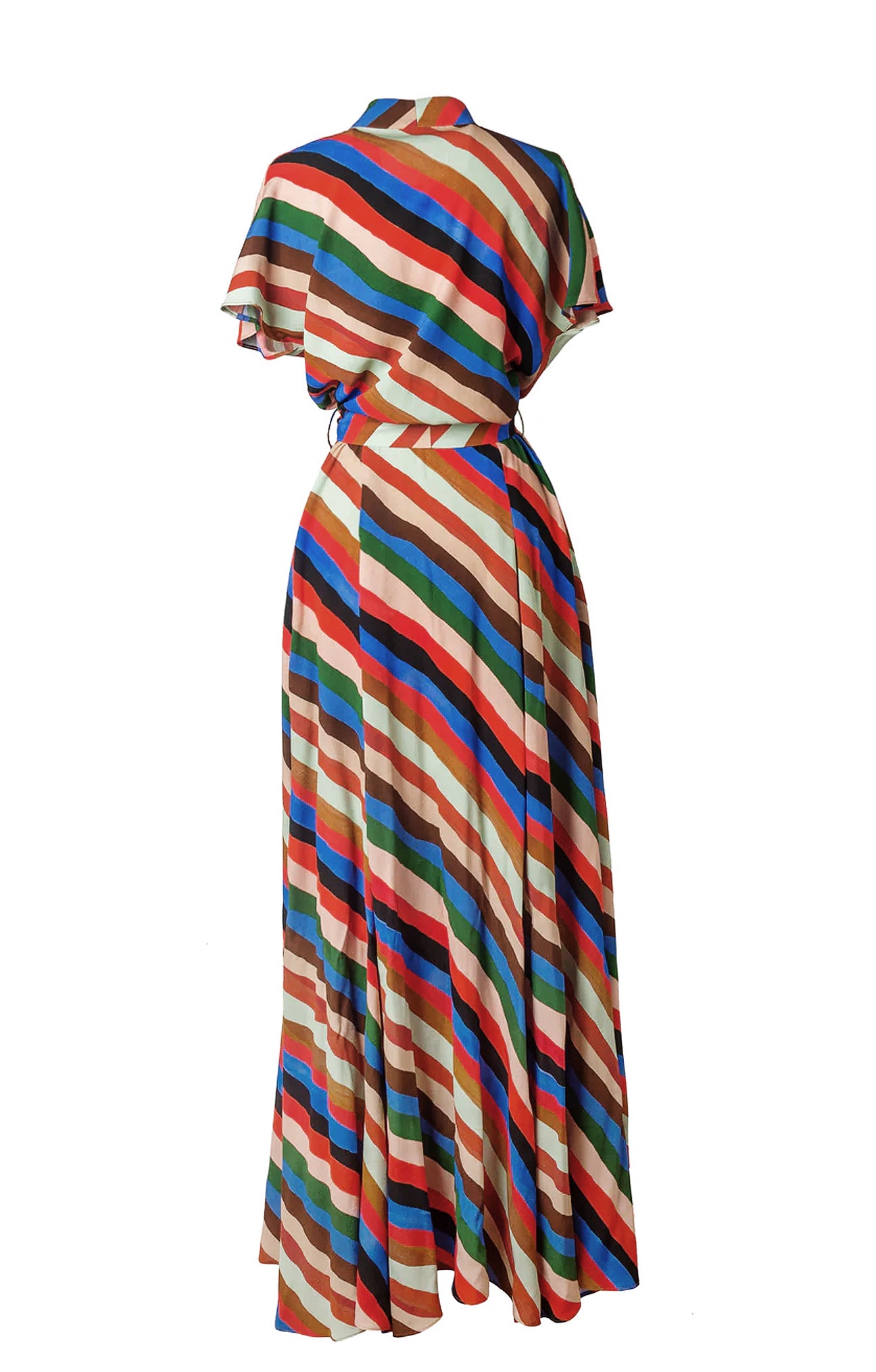 GYAL multi slits kimono dress 'Stripes Print'