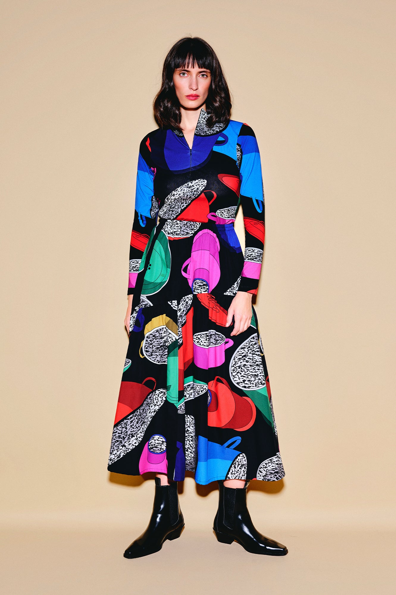 KACOR ruffled maxi skirt 'Paprika Pot'