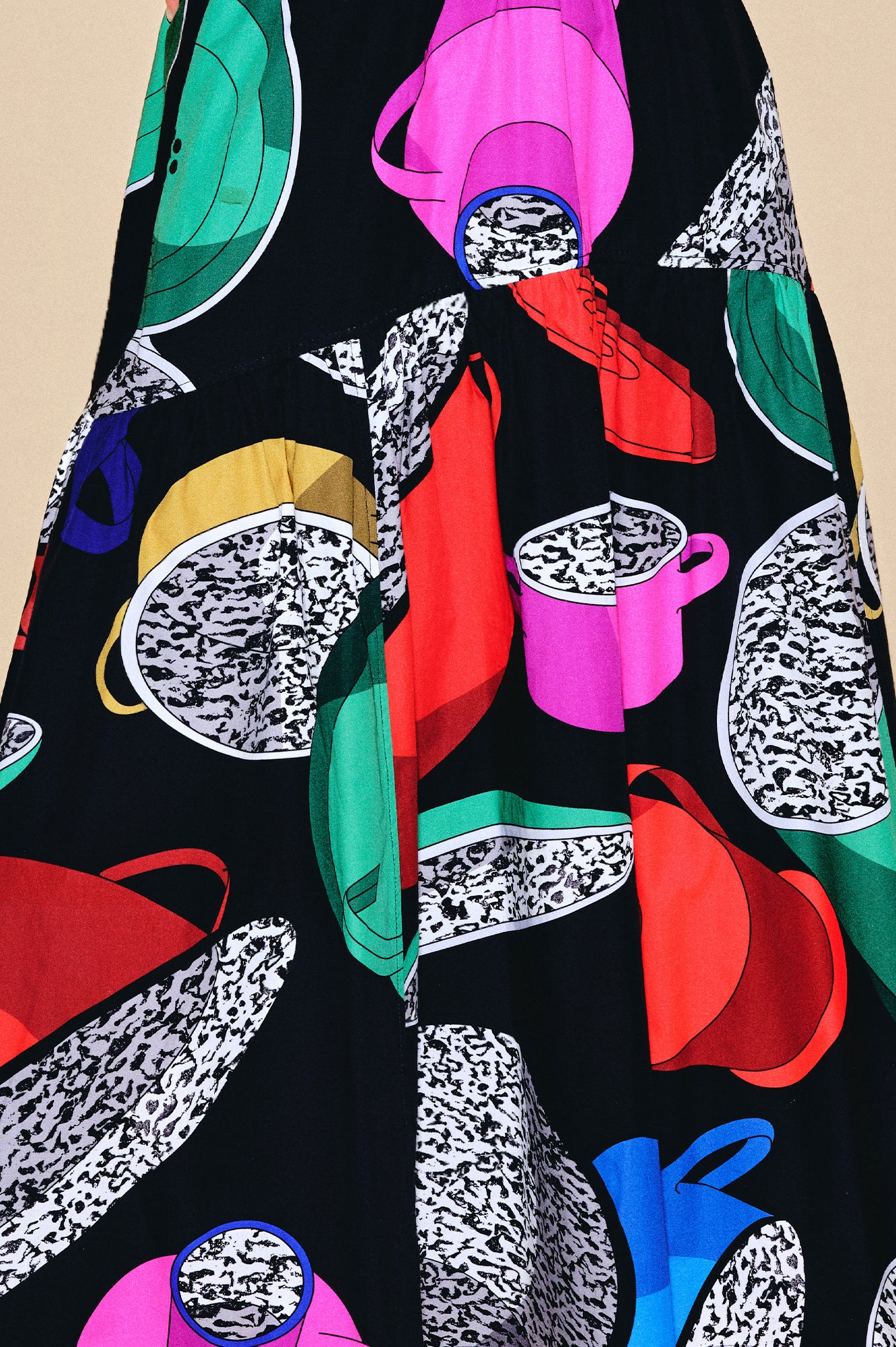 KACOR ruffled maxi skirt 'Paprika Pot'