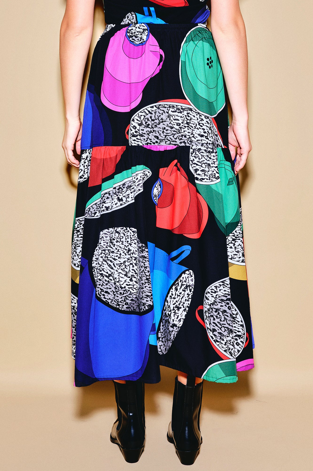 KACOR ruffled maxi skirt 'Paprika Pot'