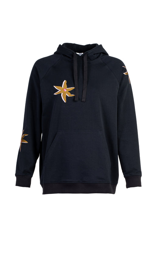 KEKES Embroidered Sweatshirt 'Starflower Black'