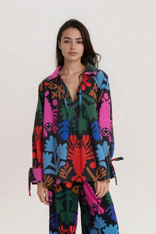 KOCA string detail blouse 'Lobster'