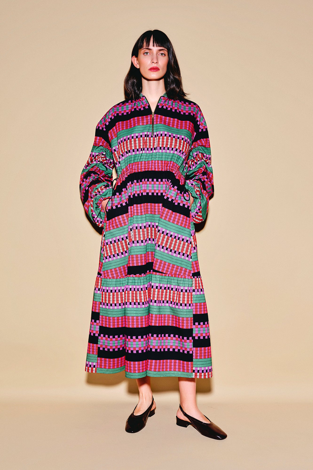 KONDER ruffled bomber dress 'Demijohn'