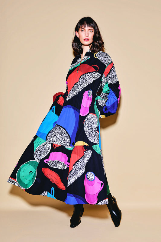 KONDER ruffled bomber dress 'Paprika Pot'