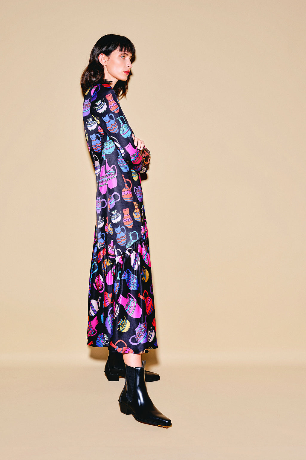 KUKTA asymmetric dress 'Doodle Vases'
