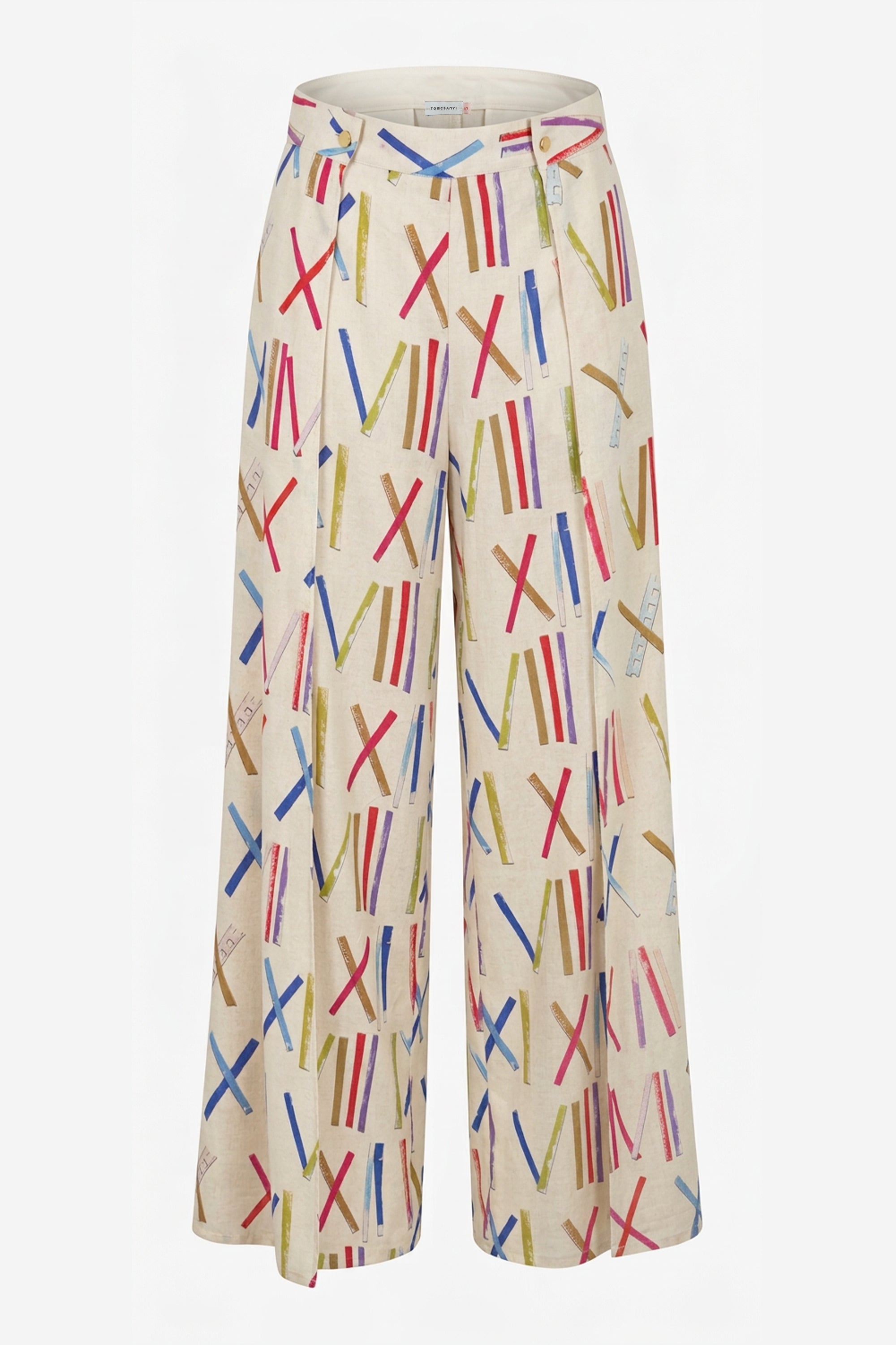 LAPI overlap palazzo trousers 'Numbers'