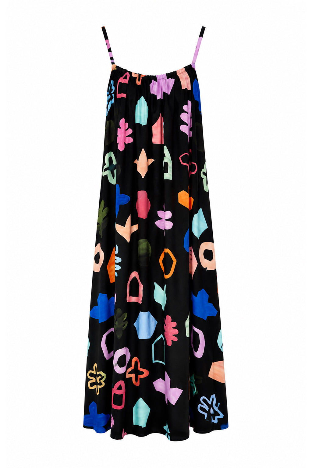 MAGDA gathered cami dress 'Scout Black'