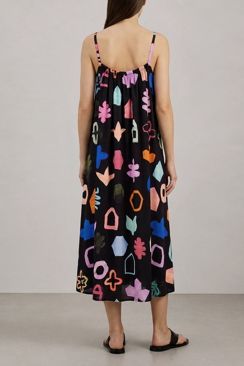 MAGDA gathered cami dress 'Scout Black'