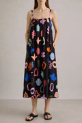 MAGDA gathered cami dress 'Scout Black'