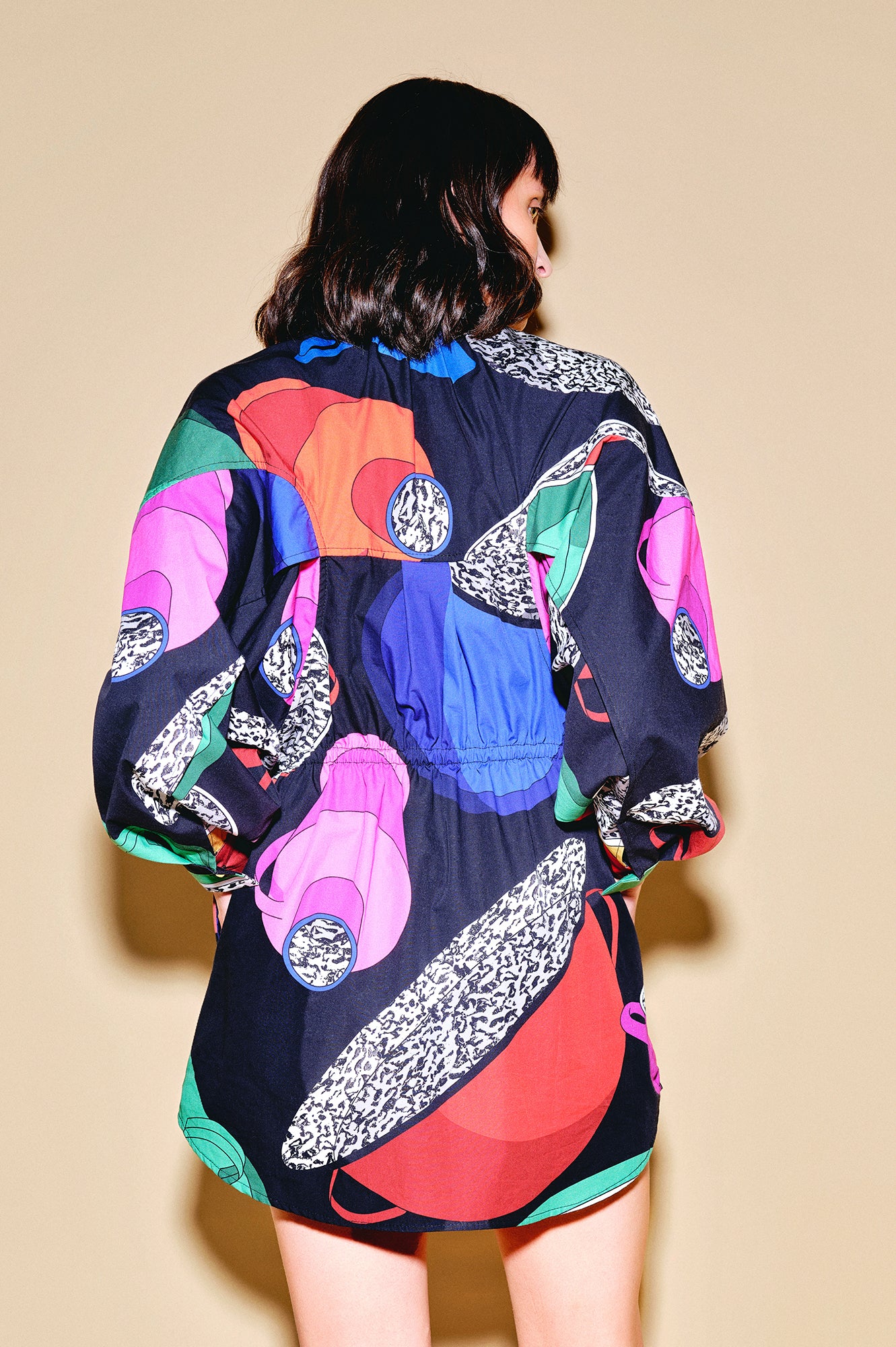 MENZA volume sleeve shirt dress 'Paprika Pot'