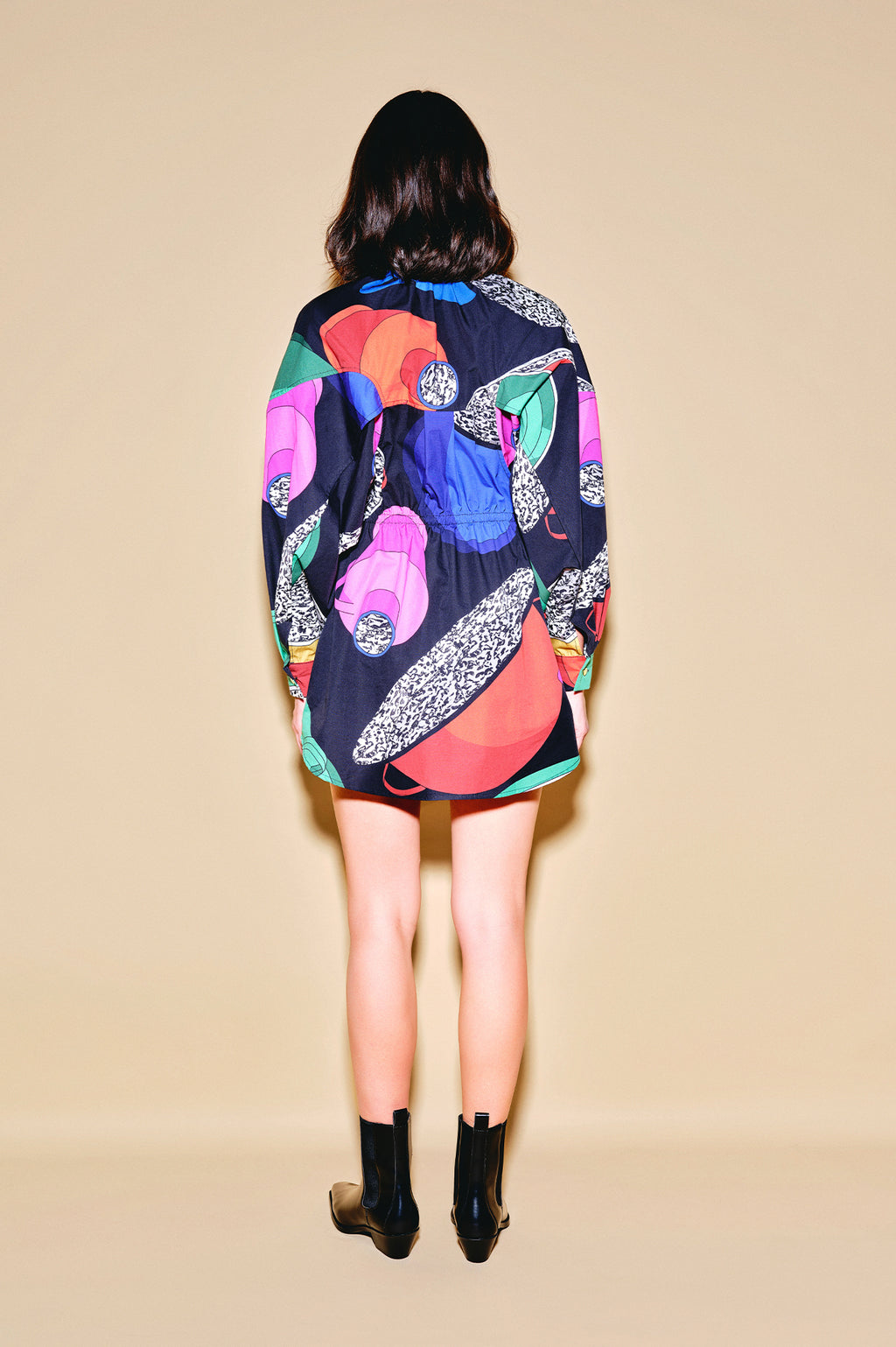 MENZA volume sleeve shirt dress 'Paprika Pot'