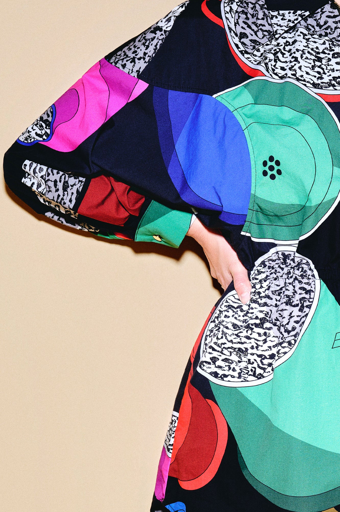 MENZA volume sleeve shirt dress 'Paprika Pot'