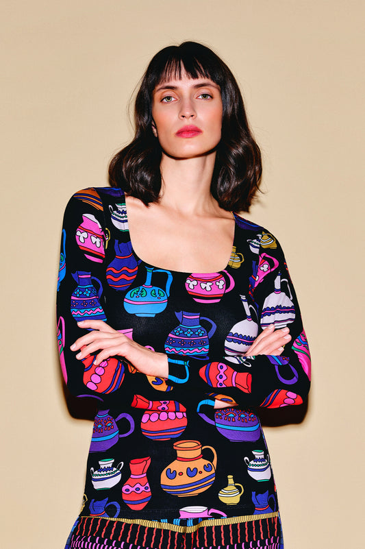 MIHOK long sleeve top 'Vases'