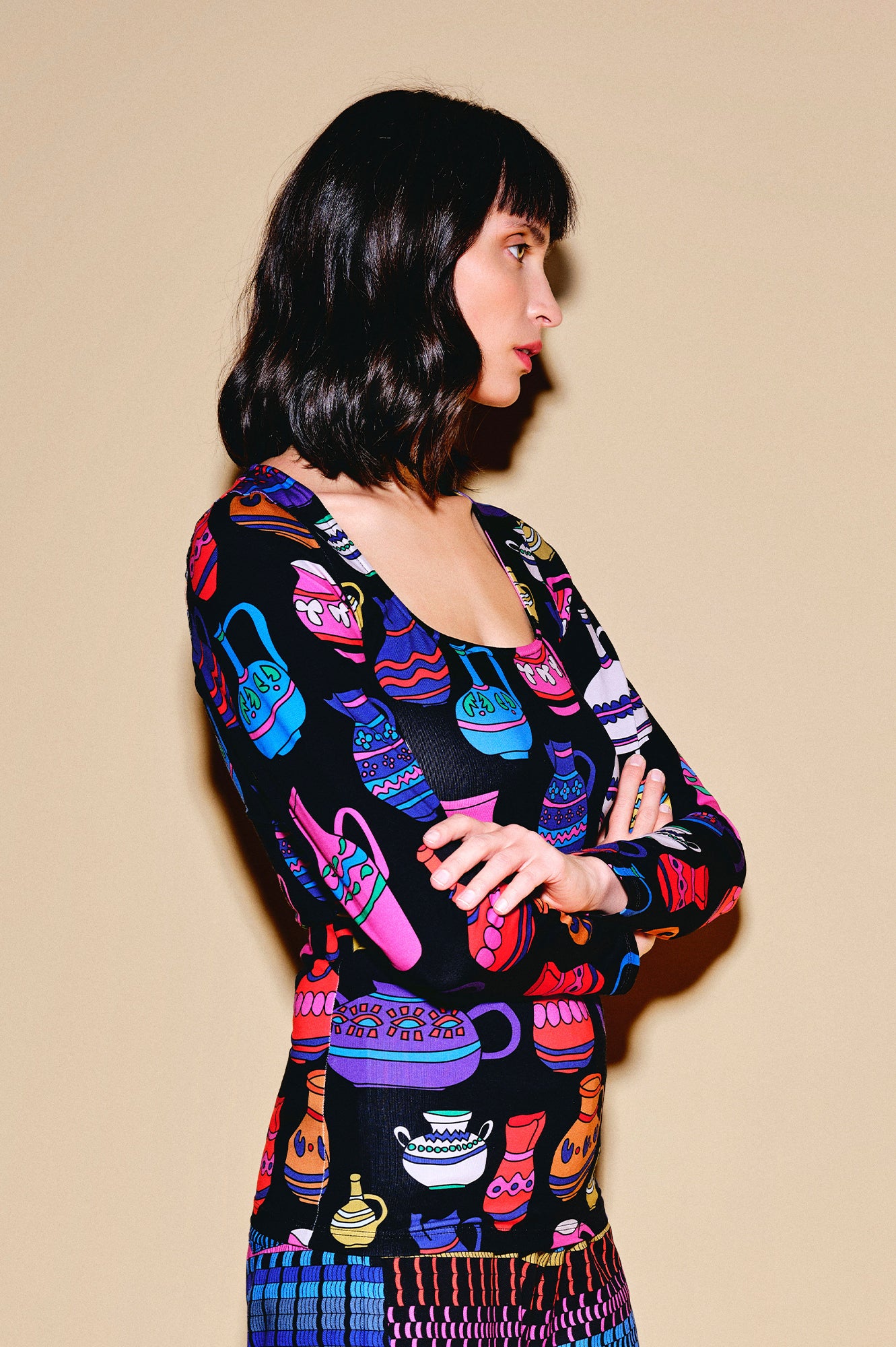 MIHOK long sleeve top 'Vases'