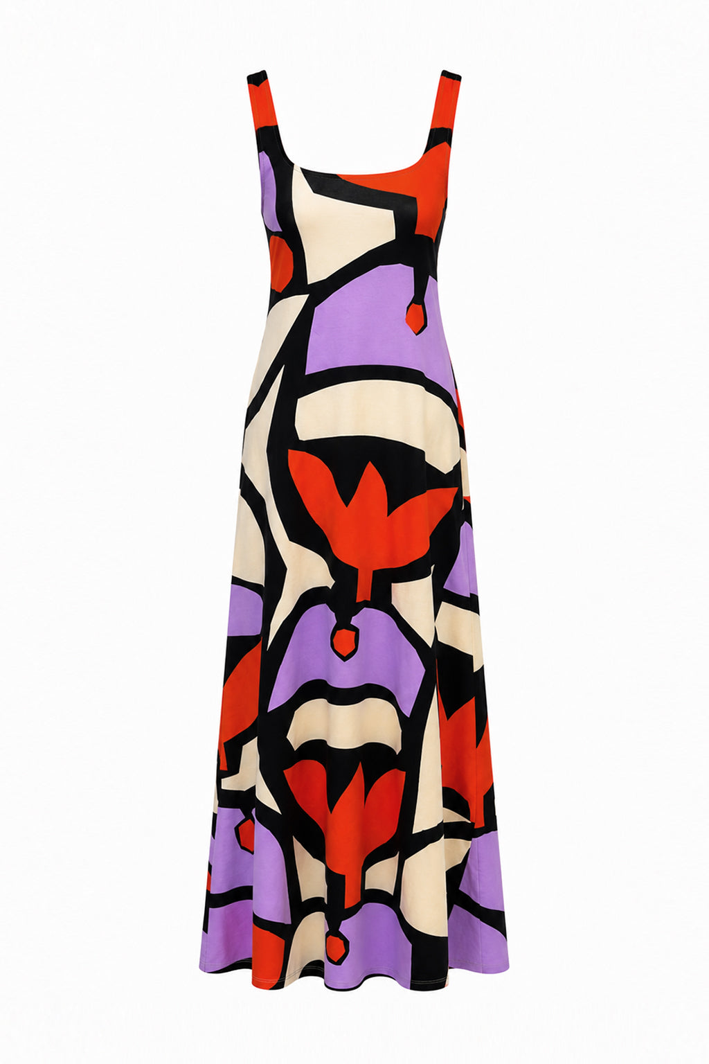 MISKA flared maxi dress 'Pumpkin Purple'