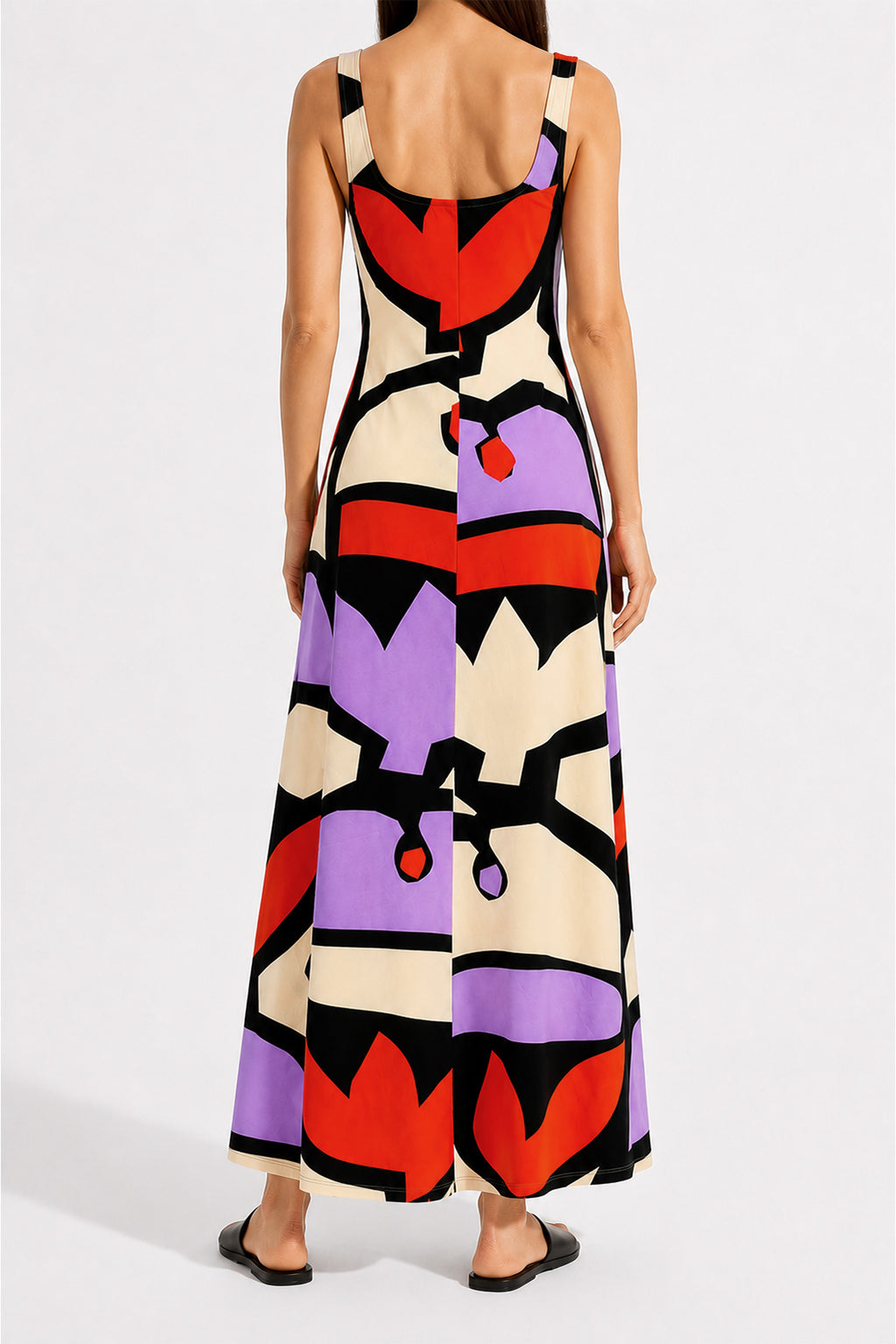 MISKA flared maxi dress 'Pumpkin Purple'