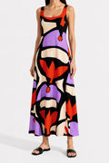 MISKA flared maxi dress 'Pumpkin Purple'