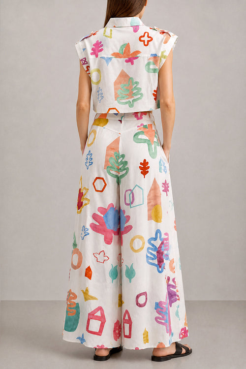MISZLA wide leg trousers 'Scout White'