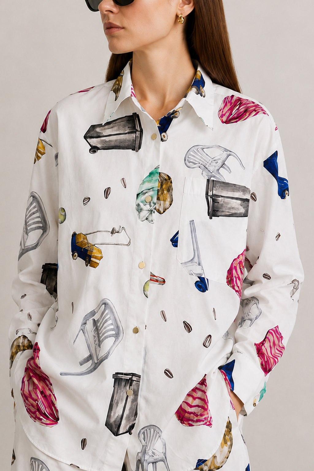 MORPHINI oversized shirt 'Objects'