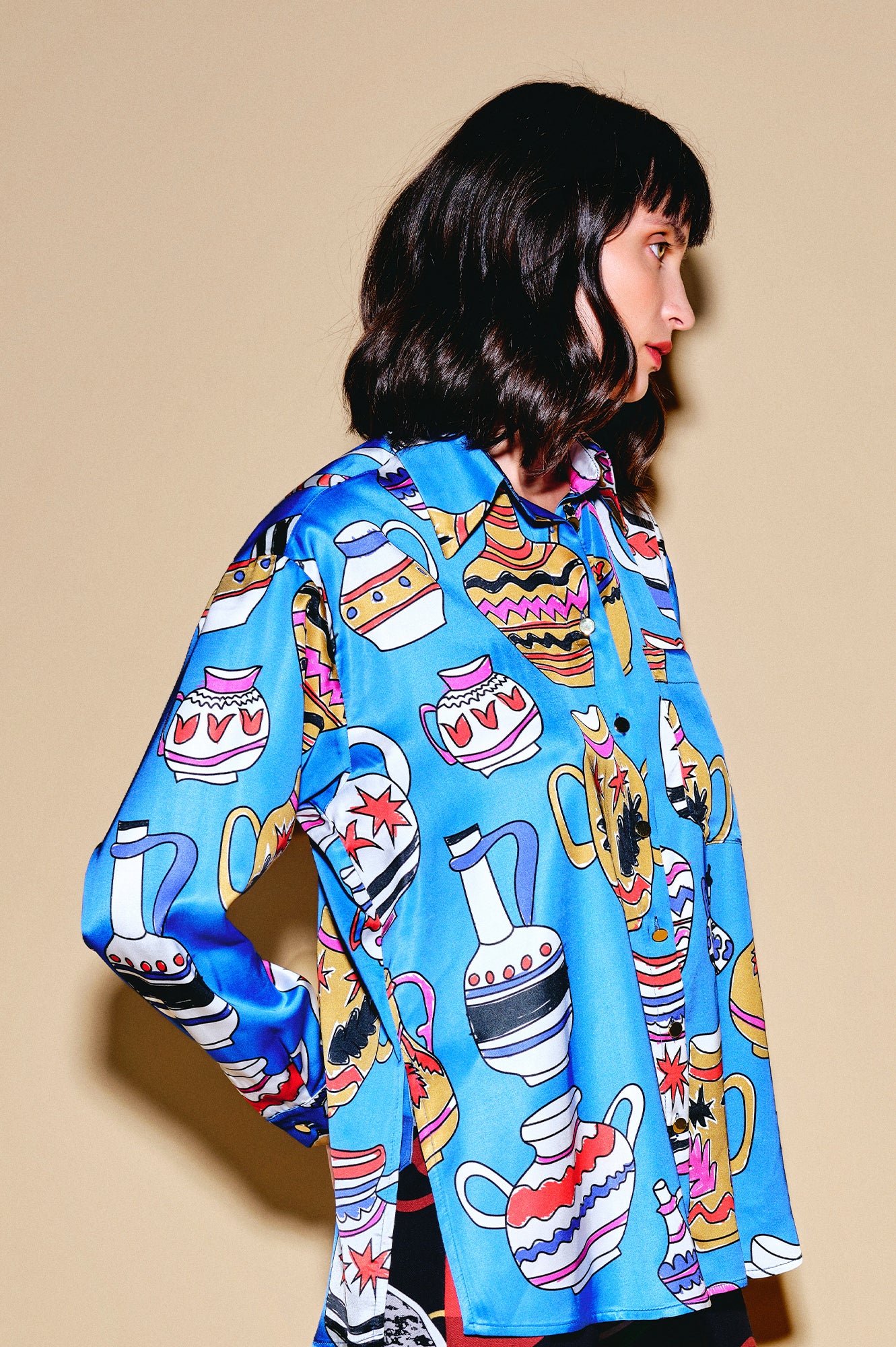 MORPHINI oversized shirt 'Doodle Vases'