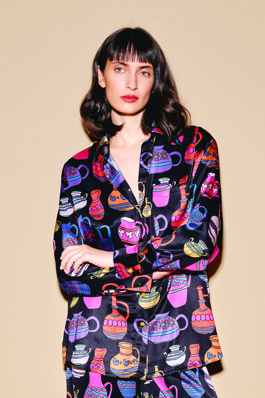 MORPHINI oversized shirt 'Vases'