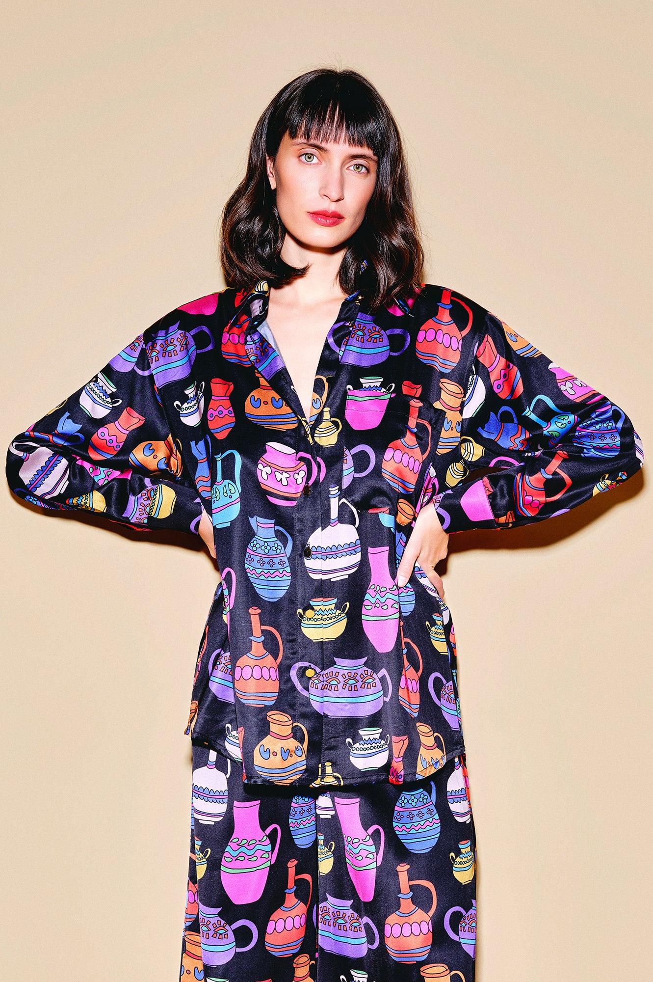 MORPHINI oversized shirt 'Vases'