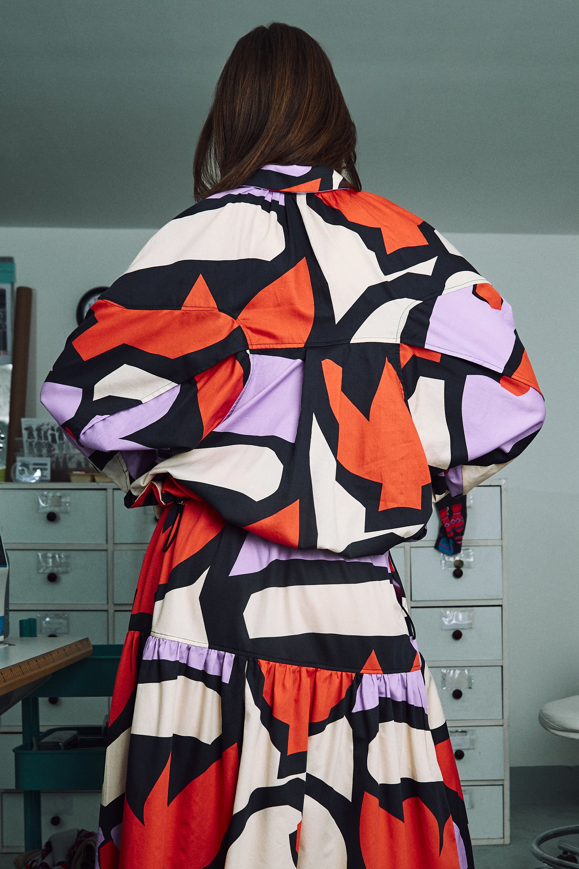 PAKLI oversized bomber shirt 'Pumpkin Purple'