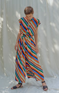 PAKS mandarin collar jumpsuit 'Stripes Print'