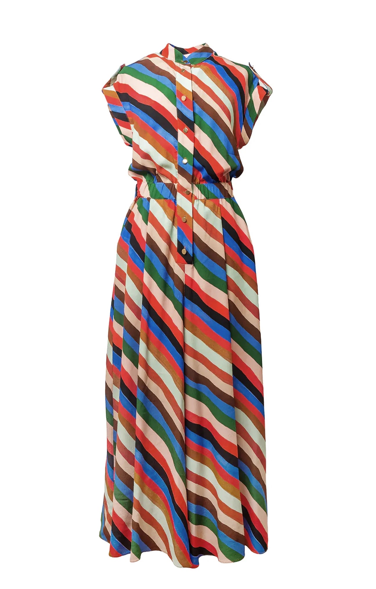 PAKS mandarin collar jumpsuit 'Stripes Print'
