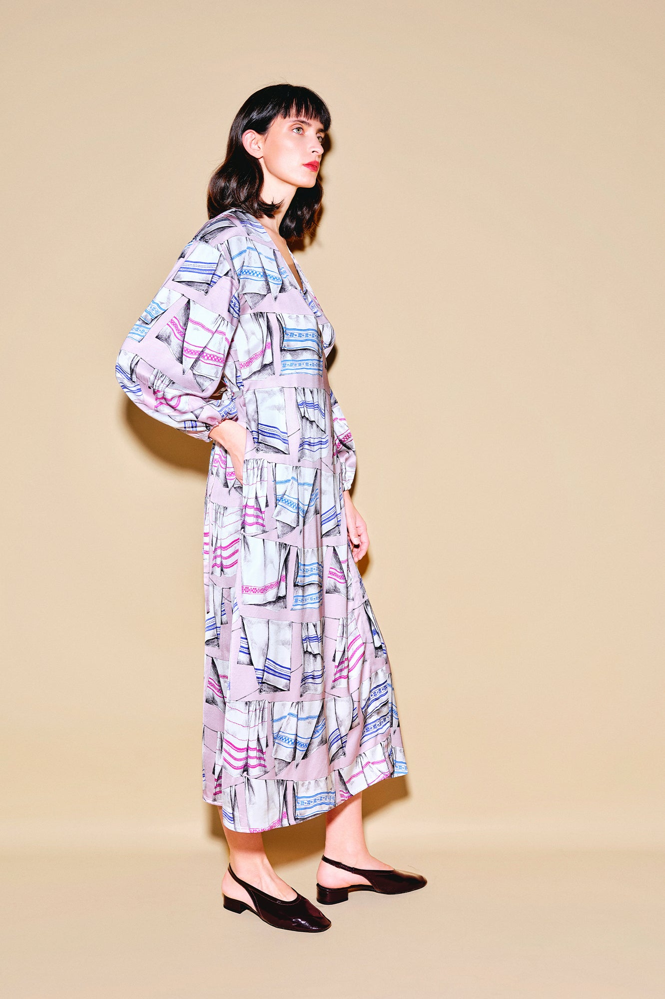 PASZULY wrap shirt dress 'Kitchen Towel'