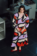 PASZULY wrap shirt dress 'Pumpkin Purple'