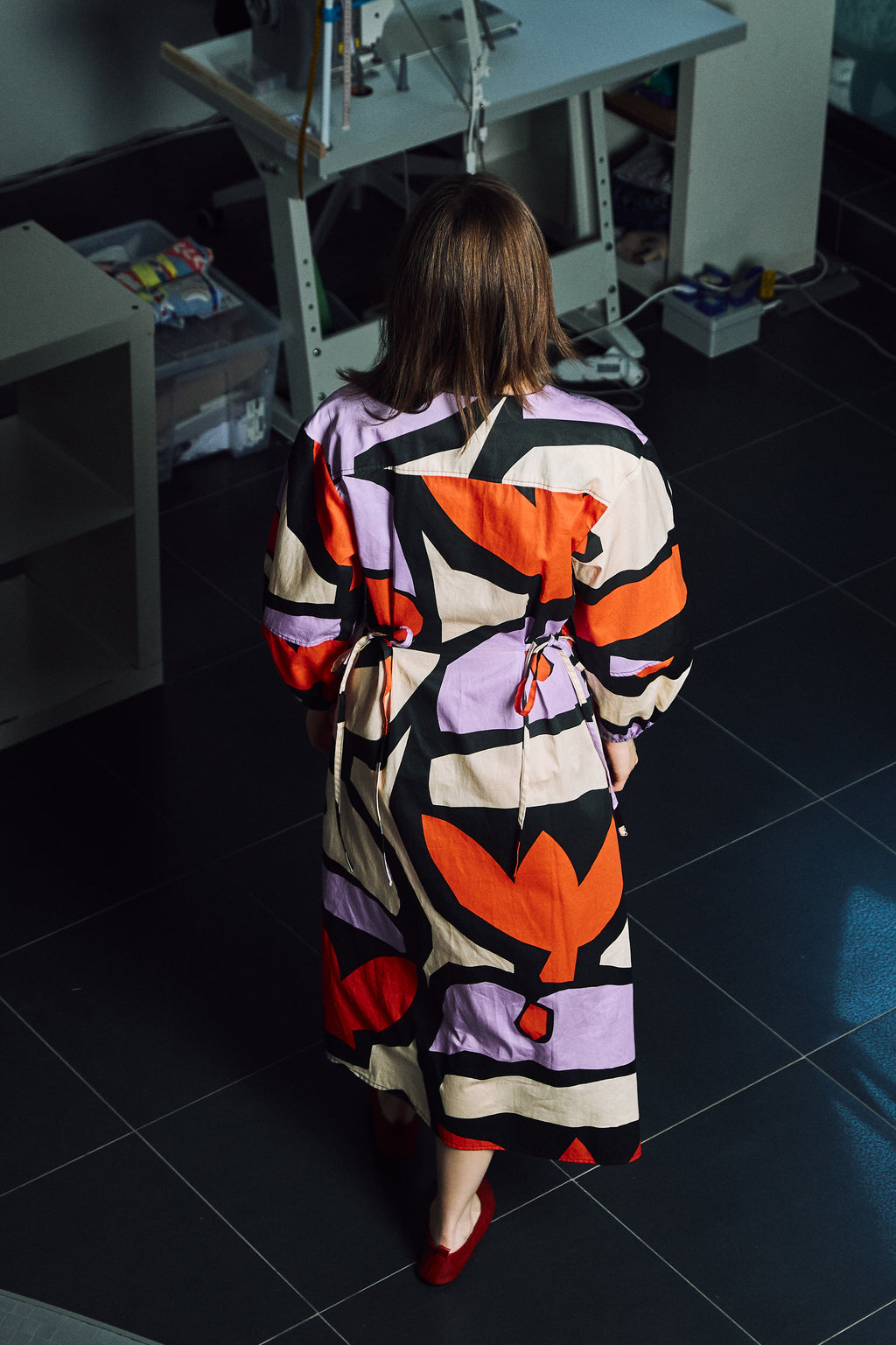 PASZULY wrap shirt dress 'Pumpkin Purple'